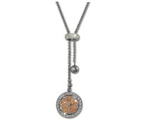 Amello Collier Feuille Trèfle Rose Blanc Bijoux Femme 80cm Acier Inoxydable Eskq02e