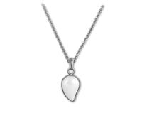 Amello Collier Goutte Argent Blanc Bijoux 50cm Acier Inoxydable Céramique Eskx45w5