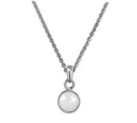 Amello Collier Hémisphère Argent Blanc Bijoux 50cm Acier Inoxydable Céramique Eskx36w5