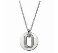Amello Collier Magique Argent Blanc Bijoux 80cm Acier Inoxydable Céramique Eskx03w