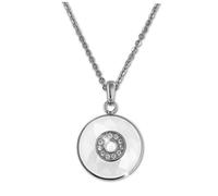 Amello Collier Rond Argent Blanc Bijoux Femme 50cm Acier Inoxydable Céramique Eskx29w