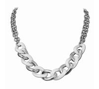Amello Collier Tank Argent Blanc Bijoux 50cm Acier Inoxydable Céramique Eskx06w