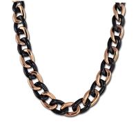 Amello Collier Tank Noir 50cm Acier Inoxydable 333 Or Rose Céramique Eskx23s0