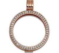 Amello Colliers Pendentif Coin Bijoux zircon blanc Acier inoxydable Femmes ESC005W