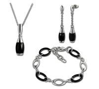 Amello Ensemble De Bijoux En Acier Inoxydable Cône En Céramique Collier, Bracelet, Boucle Doreille Essx15s