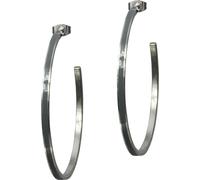 Amello Femme Acier inoxydable couleur acier émaillé gris Boucles d'oreilles D2ESOG02K