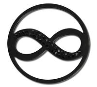 Amello Infinity Coins Noir 30 Mm Incrustation Femme Zircone Acier Inoxydable Esc511s