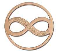 Amello Infinity Coins Rose 30 Mm Femme Zircone Acier Inoxydable Plaqué Or Esc511e
