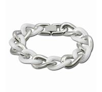 Amello Panzer Big Bracelet Argent Blanc Bijoux Femme Acier Inoxydable Céramique Esax06w