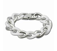 Amello Panzer Big Bracelet Argent Blanc Bijoux Femme Acier Inoxydable Céramique Esax21w0