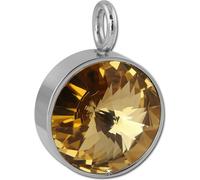 Amello Pendentif 12mm zircon en acier inoxydable argent jaune Collier femme ESHS02Y