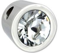 Amello Pendentif 14mm zircon en acier inoxydable argent blanc Collier femme ESHS01W