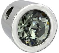 Amello Pendentif 14mm zircon en acier inoxydable argent gris Collier femme ESHS01K