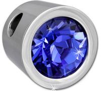 Amello Pendentif 14mm Zirconia acier inoxydable bleu argent Collier femme ESHS01B