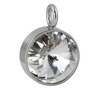 Amello Pendentif Chaîne Zircone Acier Inoxydable Zircone Blanc Eshs02w