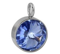 Amello Pendentif Chaîne Zircone Acier Inoxydable Zircone Bleu Eshs02h