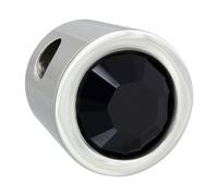 Amello Pendentif Chaîne Zircone Acier Inoxydable Zircone Noir Eshs01s