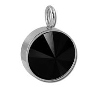 Amello Pendentif Chaîne Zircone Acier Inoxydable Zircone Noir Eshs02s