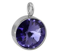 Amello Pendentif Chaîne Zircone Acier Inoxydable Zircone Violet Eshs02v