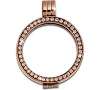 Amello Pendentif zircon blanc rose Femme Coins Collier Acier inoxydable D2ESC054W
