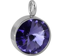 Amello pendentif zircon en acier inoxydable argent violet dames ESHS02V