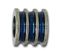 Amello Perle Pour Bracelet Acier Argent Bleu Perle Femme 10mm Perle Acier Amb223b