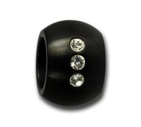 Amello Perle Pour Bracelet Perles Noires Dames 8mm Perle Acier Inoxydable Amz025s