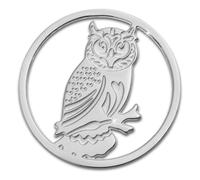 Amello Pièce De Monnaie Hibou Bijoux Argent 30 Mm Incrustation Pièce De Monnaie Femme Acier Inoxydable Esc520j