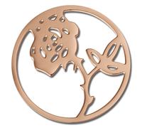 Amello Rose Coins Rose 30 Mm Incrustation Pièce De Monnaie Pour Femme En Acier Inoxydable Plaqué Or Esc506e