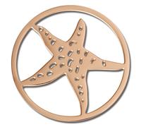 Amello Starfish Coins Rose 30 Mm Incrustation Pièce De Monnaie Pour Femme En Acier Inoxydable Plaqué Or Esc510e