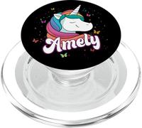 AMELY - Joli prénom de Fille avec Un Licorne Adorable PopSockets PopGrip pour MagSafe