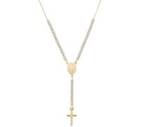 AMEN Bijoux, Collier Croix et Médaille Miraculeuse, Taglia Unica, Argent sterling, Zircon