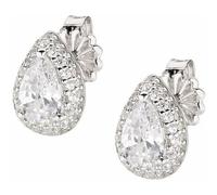 Amen Boucles d'oreilles "Goutte d'Amore" en Argent avec Zircons, goccia, Argent, Zircone cubique