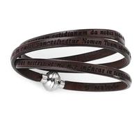 Amen Bracelet en cuir Collection Classic - Couleur Marron - Taille 57 Padre Nostro Latino