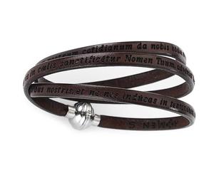 Amen Bracelet en cuir Collection Classic - Couleur Marron - Taille 57 Padre Nostro Latino