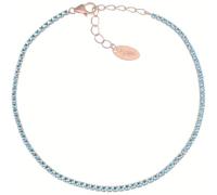 Amen Bracelet pour femme - Bracelet en argent 925 avec zircons bleus de couleur rose, longueur égale à 17 + 3,5 cm - Diamètre de 1 mm - Référence : BT1RAZ17, Argent sterling