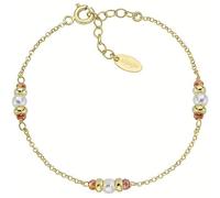 Amen Bracelet pour femme Collection Rainbow. Bracelet en argent 925 et finition en or avec perles et cristaux oranges. Longueur 16 + 3 cm. La référence est : BRGRSEGAR