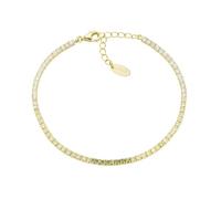 Amen Bracelet unisexe collection Tennis. Bijou fabriqué en argent 925 de couleur or et zircones multicolores vert olive et blanc. Longueur : 16 + 3 cm. La référence est BTDEGOL16