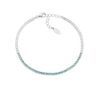 Amen Bracelet unisexe collection Tennis. Bijou fabriqué en argent 925 de couleur rhodium et zircones multicolore vert eau et blanc. Longueur : 16 + 3 cm. La référence est BTDEBVAC16