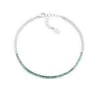 Amen Bracelet unisexe collection Tennis. Bijou fabriqué en argent 925 de couleur rhodium et zircones multicolores verts et blancs. Longueur : 16 + 3 cm. La référence est BTDEBVE16