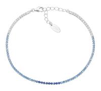 Amen Bracelet unisexe collection Tennis Mania. Bijou fabriqué en argent 925 de couleur rhodium et zircones multicolore bleu et blanc. Longueur : 17 + 3 cm. La référence est BT1DEBBL17, Argent sterling