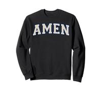 Amen Christian Faith Lettres Varisty Ivoire et Bleu Sweatshirt