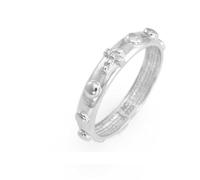 Amen Collection Bague chapelet en argent 925, couleur :rhodium Rodio