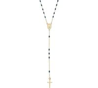 Amen Collier chapelet classique en or 9 carats et émail bleu, small, Or, Pas de gemme