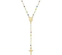 Amen Collier femme chapelet cristaux multicolores or CRO10GARVE4, CRO10GARVE4, Argent sterling, Sans objet