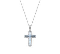 Amen Collier Femme CLCRVBBLZ_0, Large, Argent Sterling, Zircones Bleus