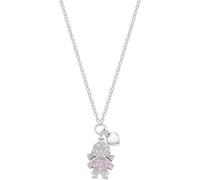 Amen Collier fille zircon blanc et rose, medium, Argent sterling, Zircon