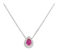 Amen Collier Goutte D'amour En Argent Avec Zircons, Medium, Argent Sterling, Zircon