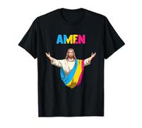 Amen Pansexuel Jésus LGBTQ Pride Amen Pansexuel T-Shirt