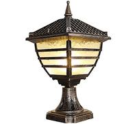Amen Rétro Industriel Cour Jardin Mur Patio Pilier Lampadaire Luminaire Luminaire Extérieur Clôture Lumières Extérieur Sol Piédestal Lampe Paysage Colonne Lumières Porte Pilier Lanterne 1 Lumière E27